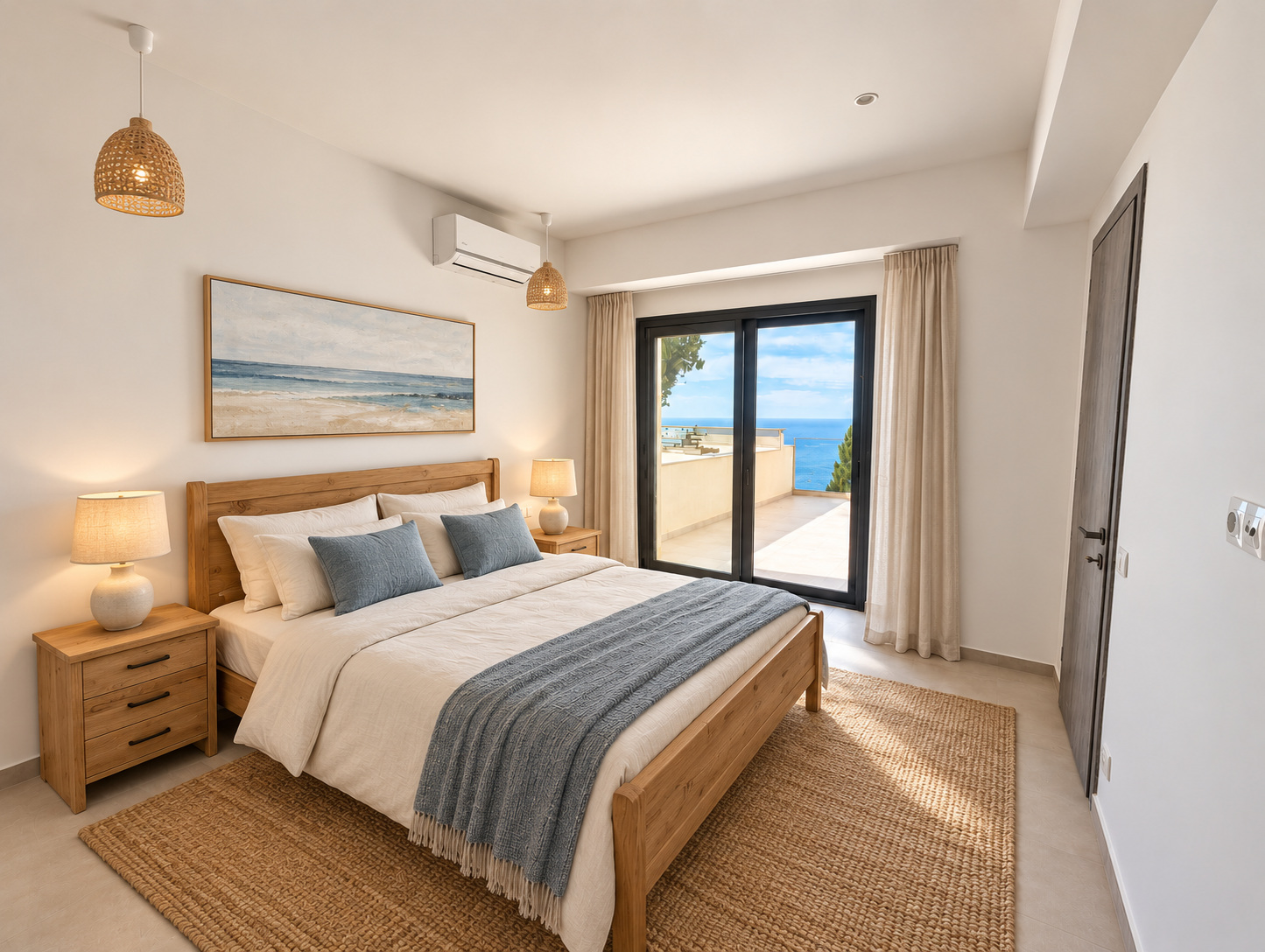 AI styling visualisation of Bedroom 1 at Villa Norma