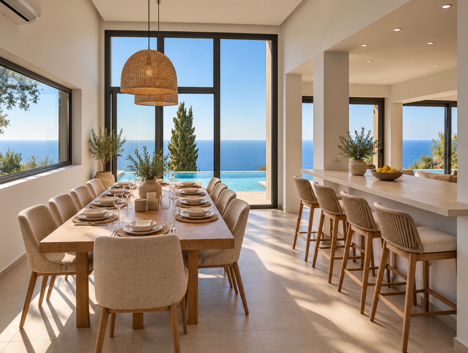 AI styling visualisation of dining area