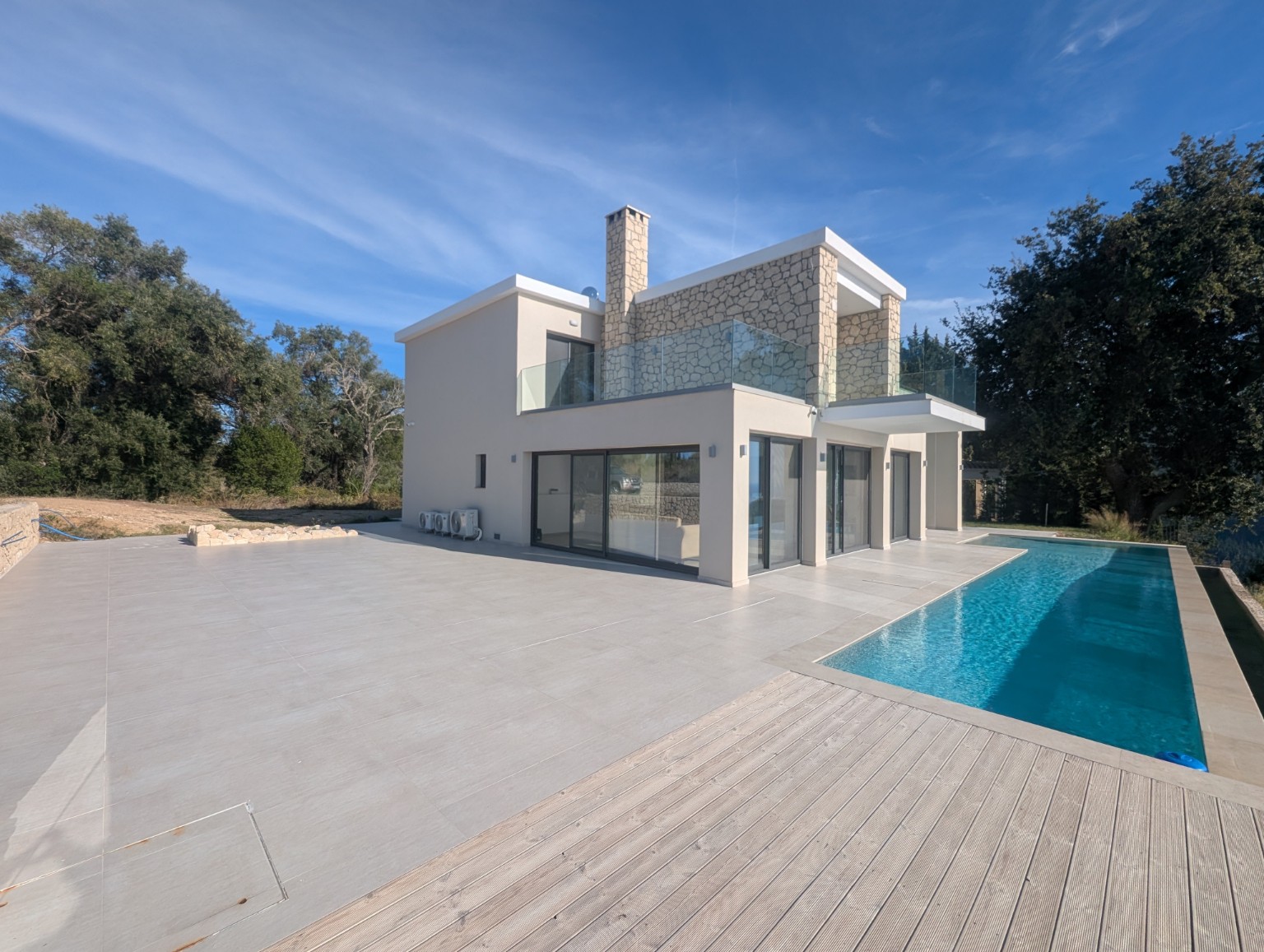 Current photograph of Villa Norma and the pool terrace